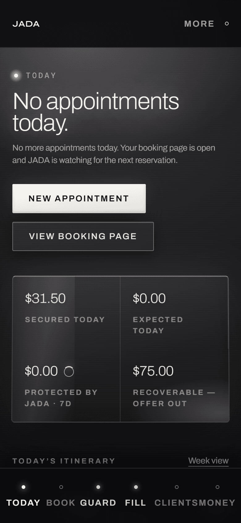 JADA Today on a phone: the day's money, a prepared policy case and a waitlist offer out.